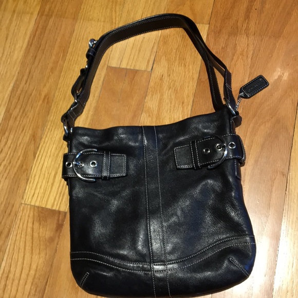 Authentic Coach Soho Slim Black Leather Bag - Picture 1 of 3